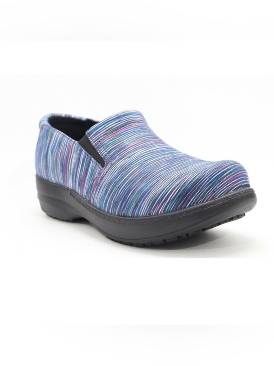 Abeo Shoes - Abeo Womens Size 7.5 Bessie Blue Multi Leather Orthotic Friendly Comfort Clog
